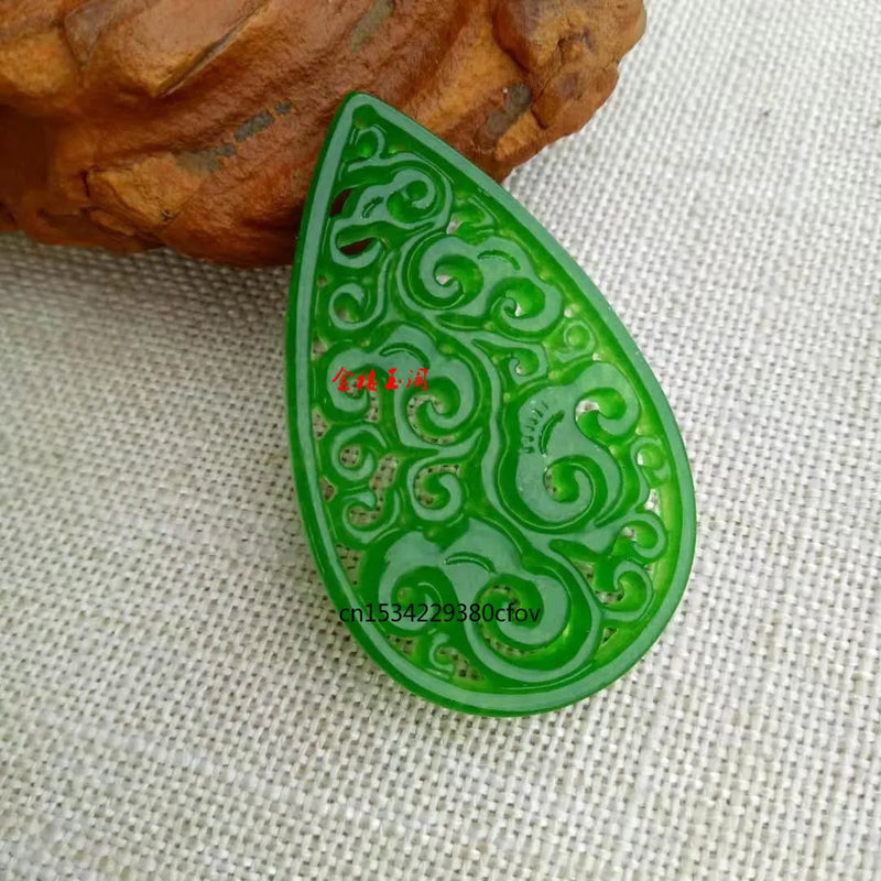 Natural A Green Jade Beads DIY Pendants Earrings Charm Jadeite Jewellery