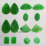Natural A Green Jade Beads DIY Pendants Earrings Charm Jadeite Jewellery