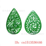 Green Jade Hollow Pendant DIY Bracelet Bangle Jadeite Jewellery