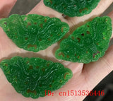 Natural A Green Jade Butterfly Pendant DIY Bracelet Bangle Jadeite Jewellery