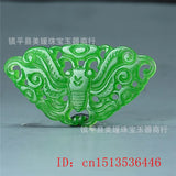 Natural A Green Jade Butterfly Pendant DIY Bracelet Bangle Jadeite Jewellery