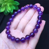 Natural Amethyst Bracelet Deep Purple Crystal Beads Student Trade Fine Jewelry