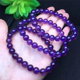 Natural Amethyst Bracelet Deep Purple Crystal Beads Student Trade Fine Jewelry