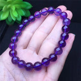 Natural Amethyst Bracelet Deep Purple Crystal Beads Student Trade Fine Jewelry