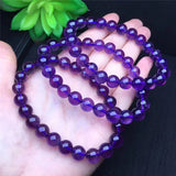 Natural Amethyst Bracelet Deep Purple Crystal Beads Student Trade Fine Jewelry