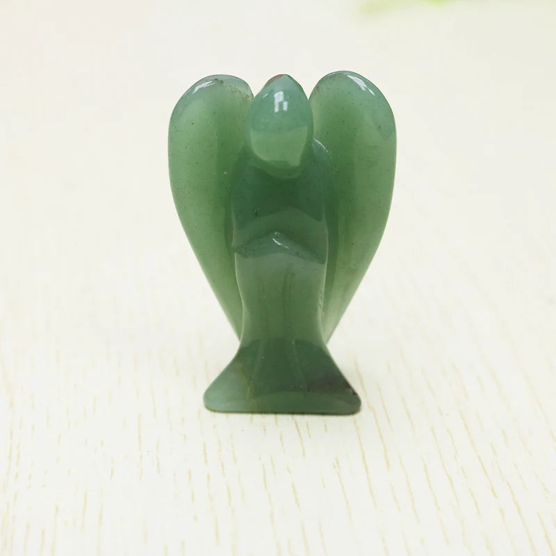 Natural Aventurine Stone Angel Figurine Reiki Gift