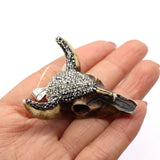 Bull Head Skull Pendant Resin with Rhinestone DIY Necklace Making