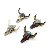 Bull Head Skull Pendant Resin with Rhinestone DIY Necklace Making
