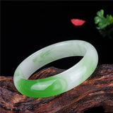 Natural Chinese Green Jade Bracelet Bangle Hand-Carved Luck Amulet