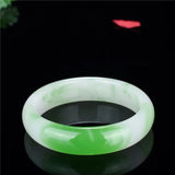 Natural Chinese Green Jade Bracelet Bangle Hand-Carved Luck Amulet