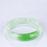 Natural Chinese Green Jade Bracelet Bangle Hand-Carved Luck Amulet