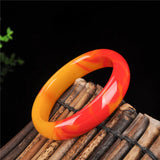 Natural Red Yellow Jade Bracelet Bangle Charm Luck Amulet