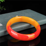Natural Red Yellow Jade Bracelet Bangle Charm Luck Amulet