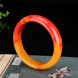 Natural Red Yellow Jade Bracelet Bangle Charm Luck Amulet