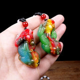 Natural Colour Jade Pixiu Dragon Pendant Necklace Jewellery