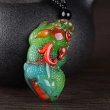 Natural Colour Jade Pixiu Dragon Pendant Necklace Jewellery