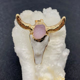 Natural Crystal Cow Head Shape Pendants Bull Skull DIY Necklace Retro Ethnic