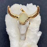Natural Crystal Cow Head Shape Pendants Bull Skull DIY Necklace Retro Ethnic