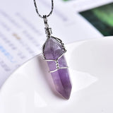 Amethyst Dot Pendant Couple Necklace DIY Jewelry