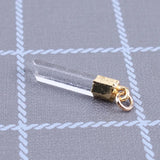 Natural Crystal Quartz Pendant Pendulum Column Plated Healing Point for Women