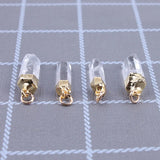 Natural Crystal Quartz Pendant Pendulum Column Plated Healing Point for Women