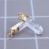 Natural Crystal Quartz Pendant Pendulum Column Plated Healing Point for Women