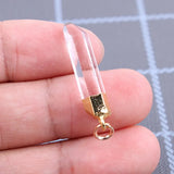 Natural Crystal Quartz Pendant Pendulum Column Plated Healing Point for Women