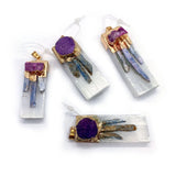 Natural Crystal Stone Pendants Rectangle Shape Healing Stone DIY Necklace Reiki
