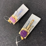 Natural Crystal Stone Pendants Rectangle Shape Healing Stone DIY Necklace Reiki