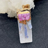 Natural Crystal Stone Pendants Rectangle Shape Healing Stone DIY Necklace Reiki