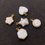 1pc Freshwater Pearl Necklace Pendant Heart-shaped DIY Jewelry Earring Charms