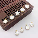 1pc Freshwater Pearl Necklace Pendant Heart-shaped DIY Jewelry Earring Charms