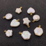 1pc Freshwater Pearl Necklace Pendant Heart-shaped DIY Jewelry Earring Charms