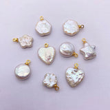 1pc Freshwater Pearl Necklace Pendant Heart-shaped DIY Jewelry Earring Charms