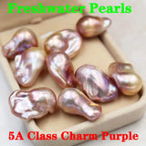 Natural Freshwater Pearls 17~24mm Baroque Deer Purple Beads DIY Jewelry