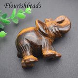 Rose Quartz Carved Elephant Small Home Decor Crafts 5 inches