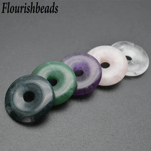 Round Donut Shape Gemstone Pendants for Necklace
