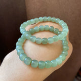 Green Jade Beads Elastic Bracelet Luck Amulet Women