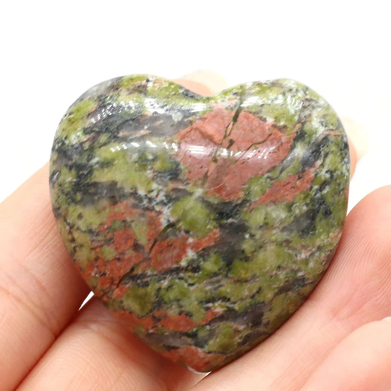 1pc Natural Heart Shaped Stone Rose Quartz Agate Crystal Love Healing Gemstones