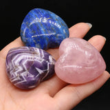 1pc Natural Heart Shaped Stone Rose Quartz Agate Crystal Love Healing Gemstones