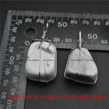 Natural Howlite Stone Wire Wrapped Chequered Pendant for Necklace Making
