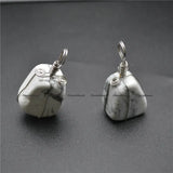 Natural Howlite Stone Wire Wrapped Chequered Pendant for Necklace Making
