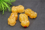 Natural Huanglong Jade Money Pixiu Dragon Pendant Necklace