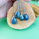 Labradorite Water Droplet Pendant Healing Moon Stone Crystal Quartz