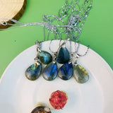 Labradorite Water Droplet Pendant Healing Moon Stone Crystal Quartz