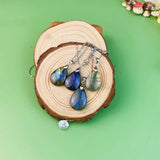 Labradorite Water Droplet Pendant Healing Moon Stone Crystal Quartz