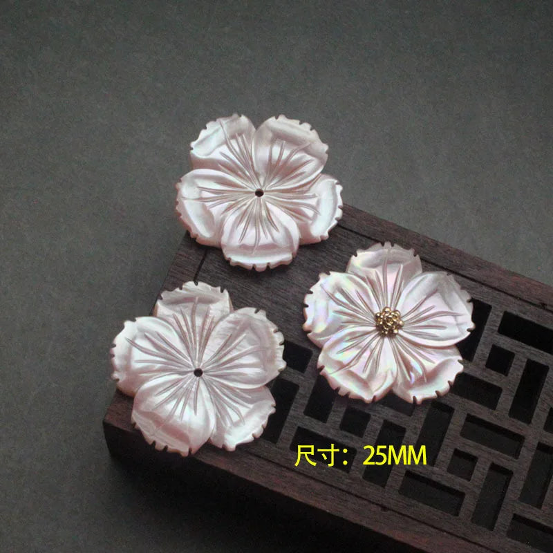 Natural Pearl Shell 25-30mm Large Shell Flower Jewelry DIY Necklace