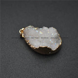 Natural Rough Mineral Druzy Agate Stone Pendant