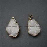 Natural Rough Mineral Druzy Agate Stone Pendant
