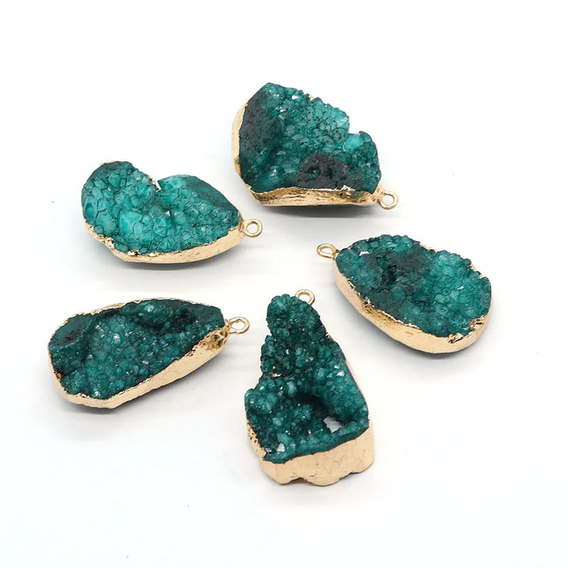 Natural Semi-precious Stone Crystal Pendants DIY Necklace Bracelets 20-36mm